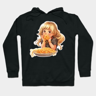 Cute Girl Eating Spaghetti Hoodie